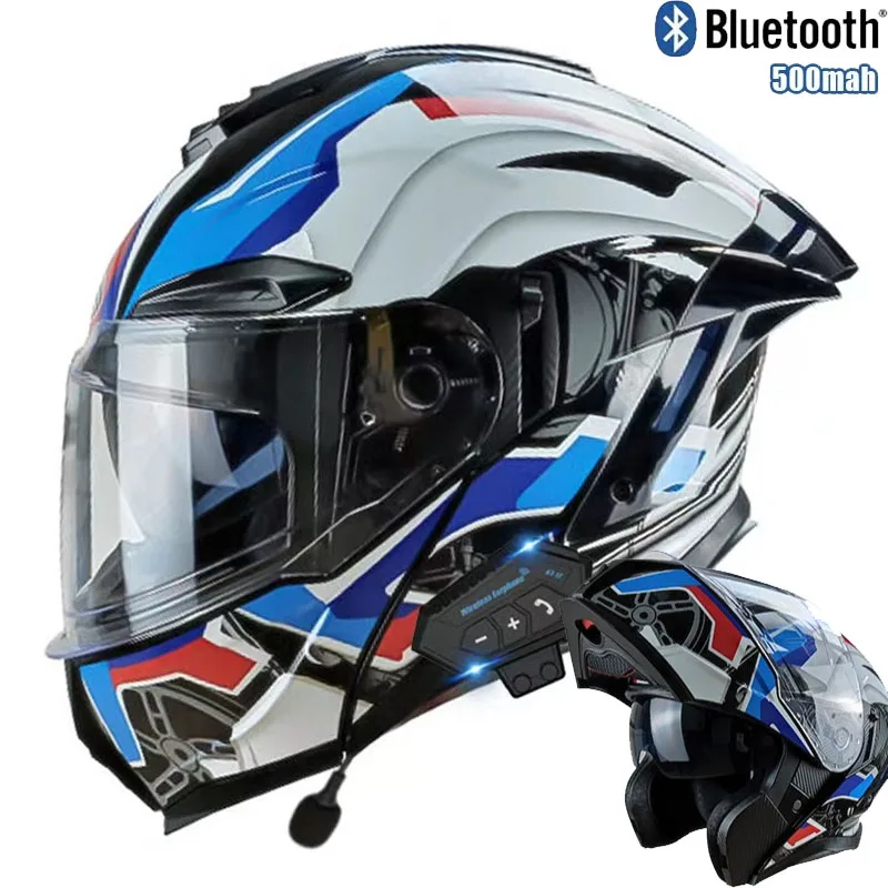 Full Face Motorcycle Helmet With Bluetooth - Flip up Motorcycle Helmet With Bluetooth